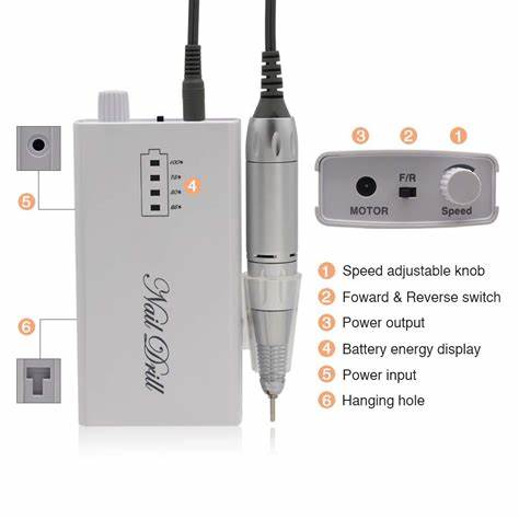 Rechargeable Nail Drill 30000RPM Portable Electric E-File Machine with Drill Bits Set